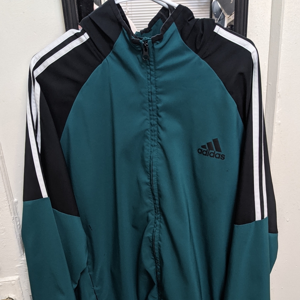 Adidas hooded windbreaker jacket